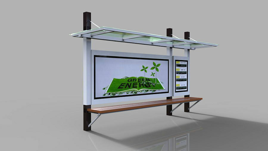 鄉鎮簡約烤漆候車亭